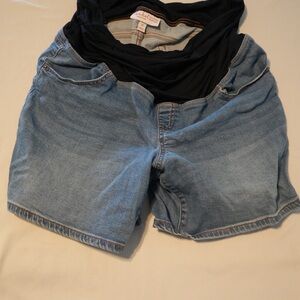 Isabel Light Blue Maternity Jean Shorts